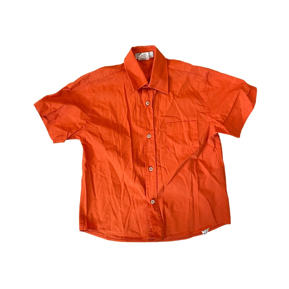 EUC Pineiro Boys L (29) Orange Short Sleeve Button Down Shirt
